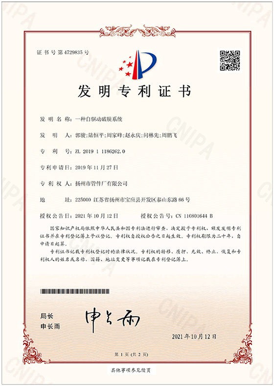 發(fā)明專利-一種自驅(qū)動破膜系統(tǒng)